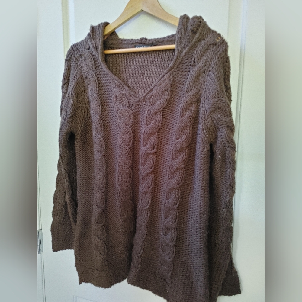 Carol Rose Brown Knit Sweater ~ Size L